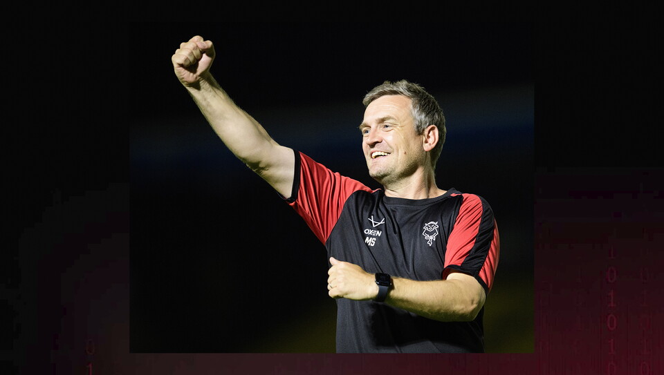 A match action image from City's 3-1 away win at Harrogate Town