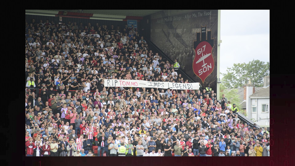 A match action image from City's home game against Mansfield Town.