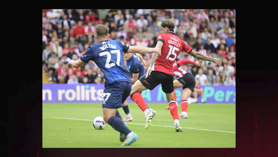 A match action image from City's home game against Mansfield Town.