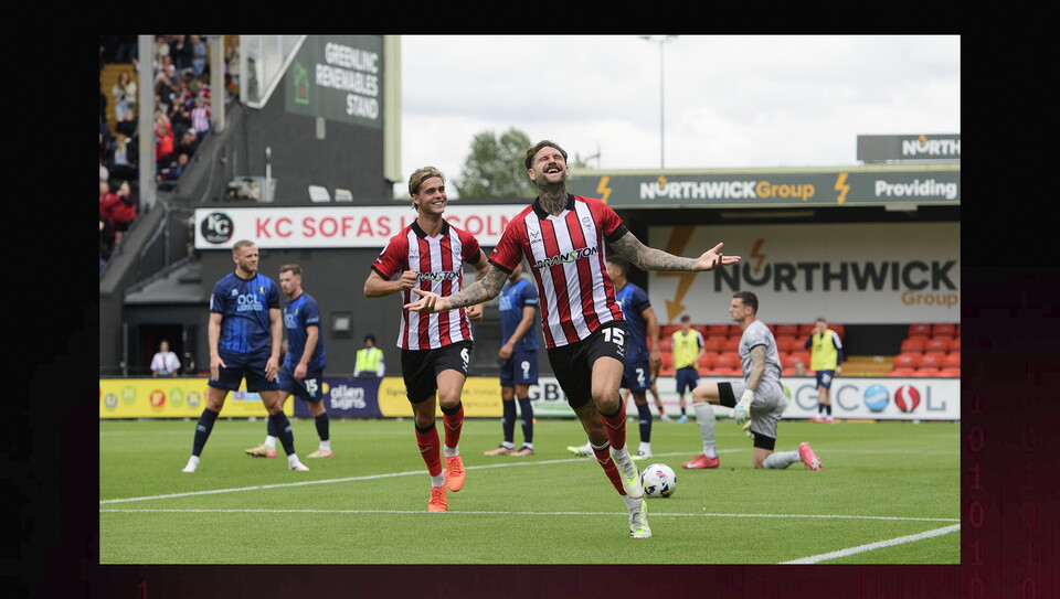 A match action image from City's home game against Mansfield Town.