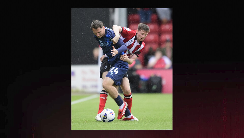 A match action image from City's home game against Mansfield Town.