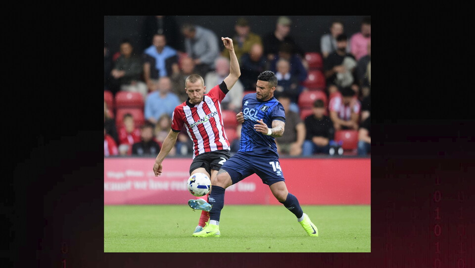 A match action image from City's home game against Mansfield Town.