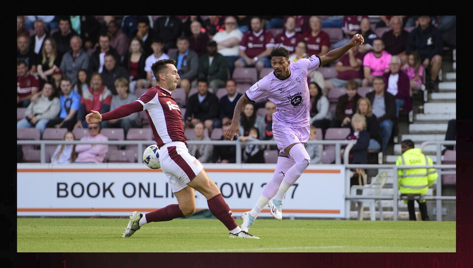 A match action image from City's away win at Northampton