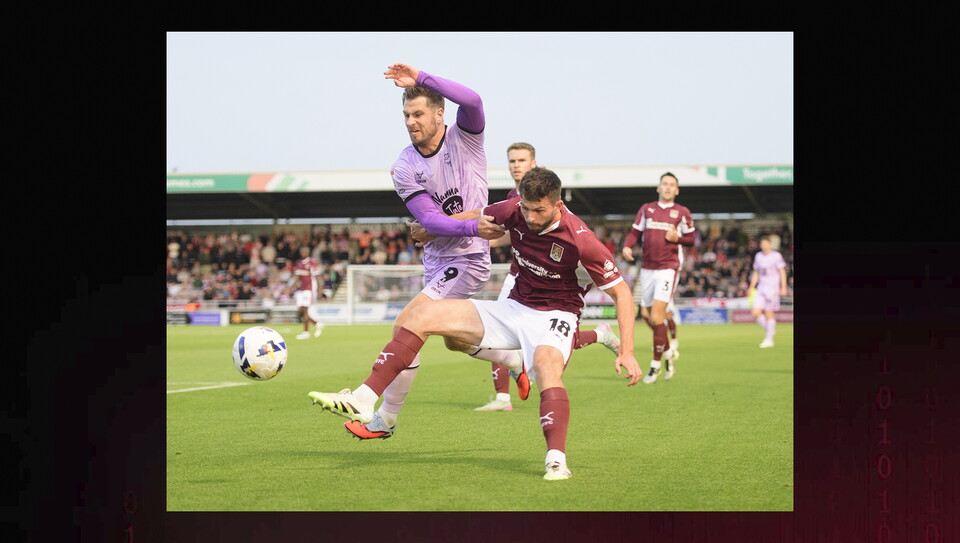 A match action image from City's away win at Northampton