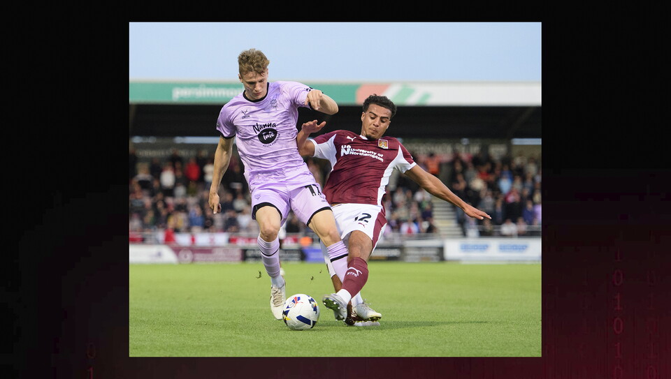 A match action image from City's away win at Northampton