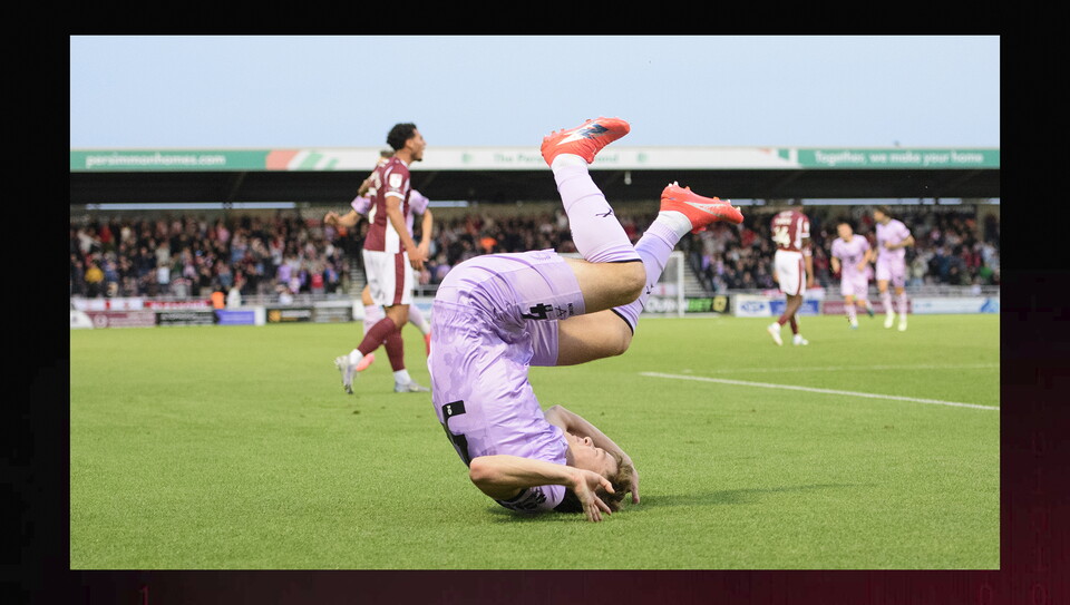 A match action image from City's away win at Northampton