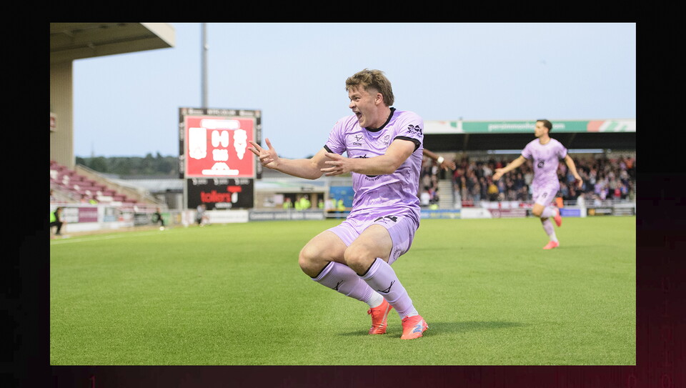 A match action image from City's away win at Northampton