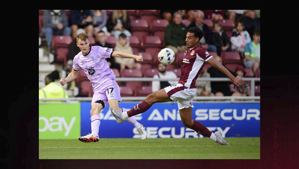 A match action image from City's away win at Northampton