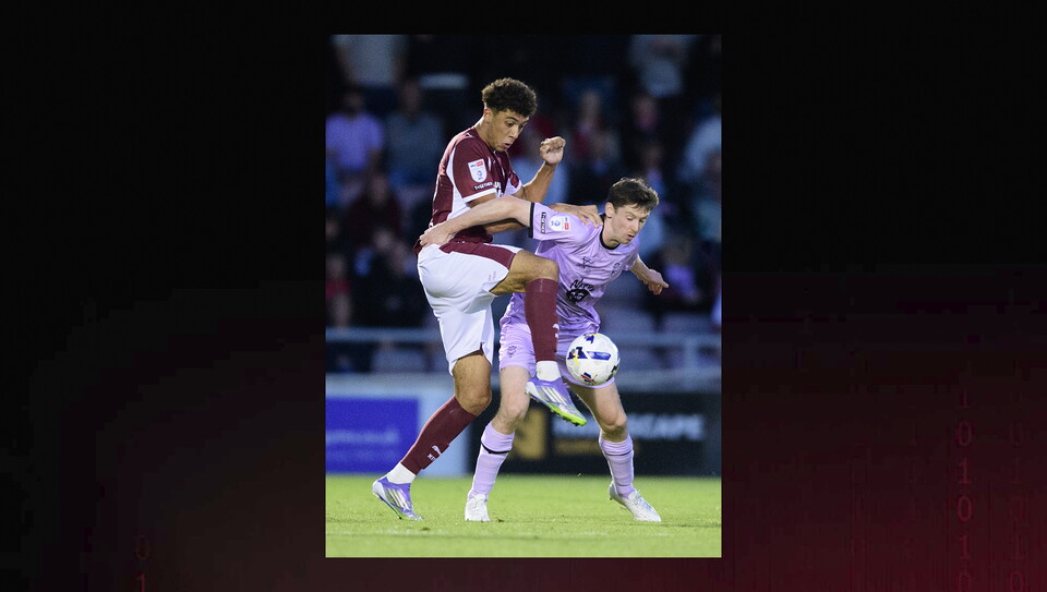A match action image from City's away win at Northampton