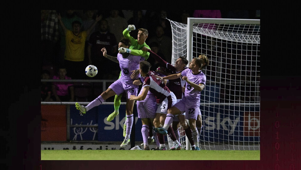 A match action image from City's away win at Northampton