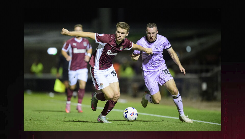A match action image from City's away win at Northampton
