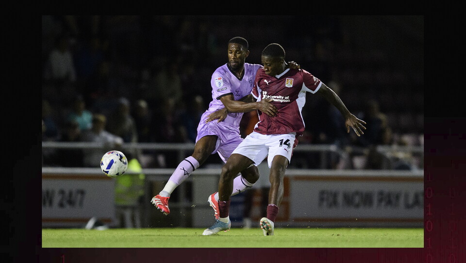 A match action image from City's away win at Northampton