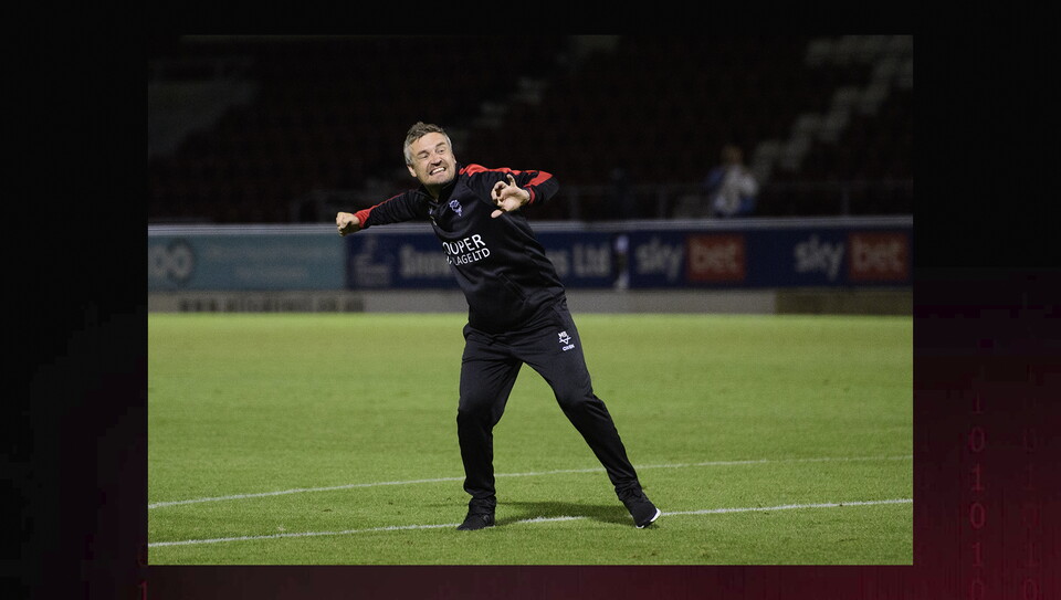 A match action image from City's away win at Northampton