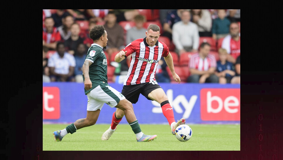 A match photo from Lincoln City's 3-2 home win over Plymouth Argyle