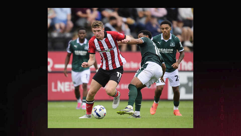 A match photo from Lincoln City's 3-2 home win over Plymouth Argyle