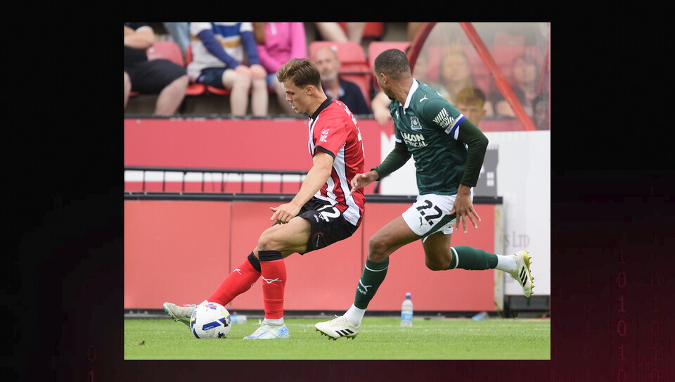 A match photo from Lincoln City's 3-2 home win over Plymouth Argyle