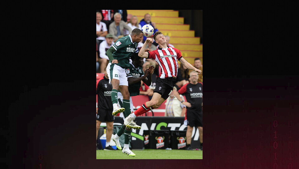 A match photo from Lincoln City's 3-2 home win over Plymouth Argyle