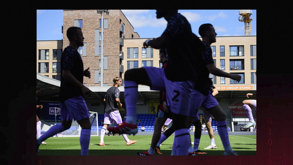 A match action photo from the game at AFC Wimbledon.
