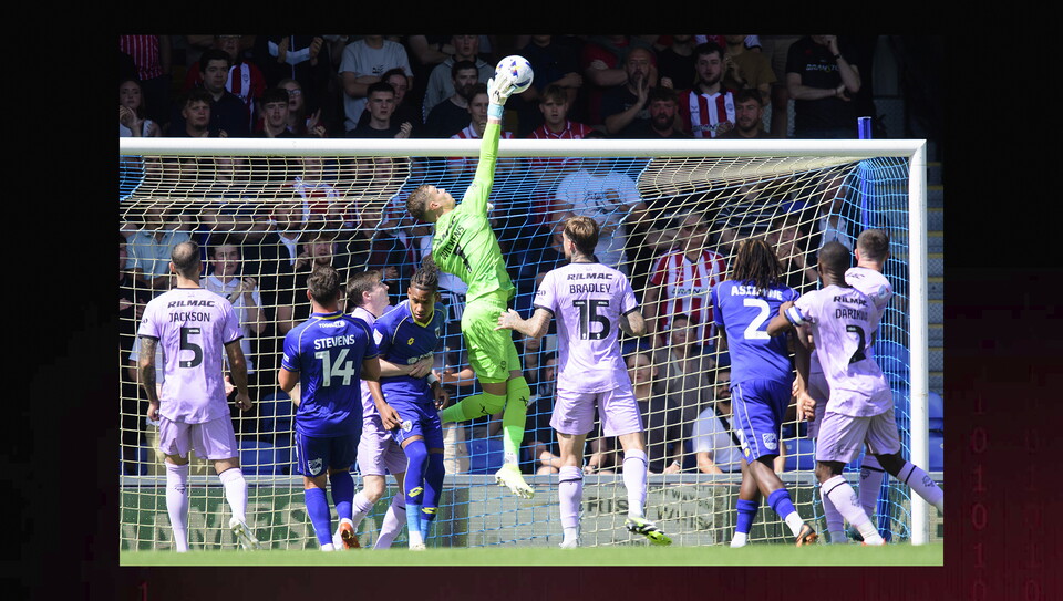 A match action photo from the game at AFC Wimbledon.