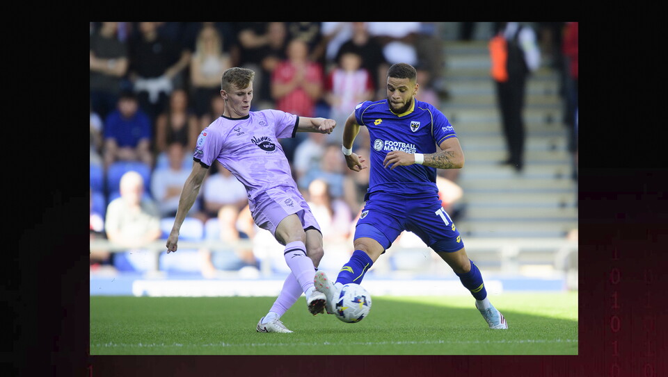 A match action photo from the game at AFC Wimbledon.
