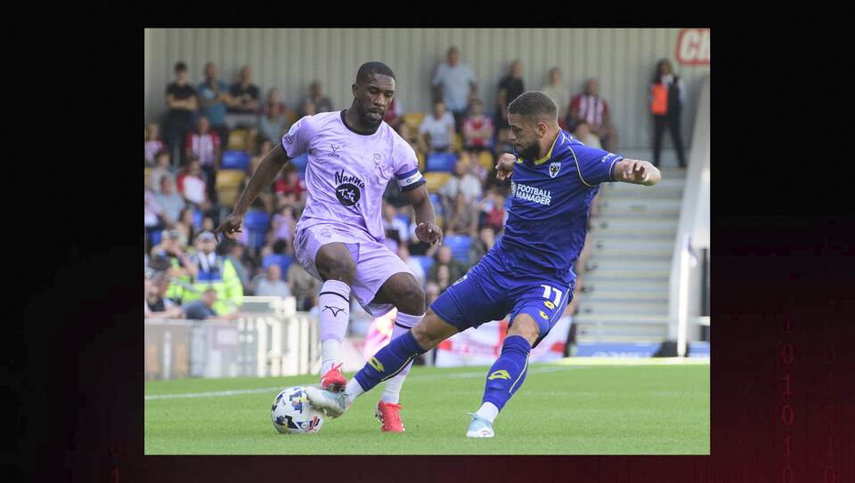 A match action photo from the game at AFC Wimbledon.