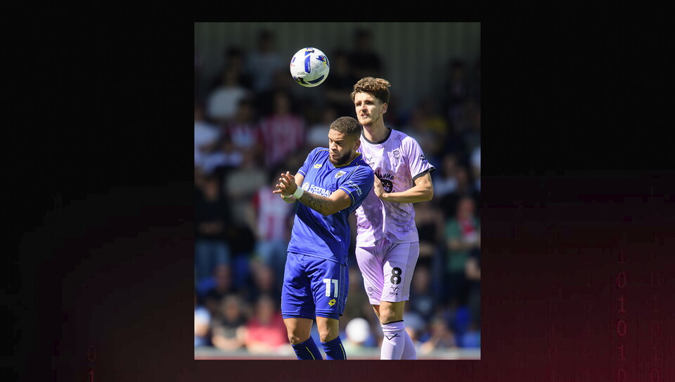 A match action photo from the game at AFC Wimbledon.