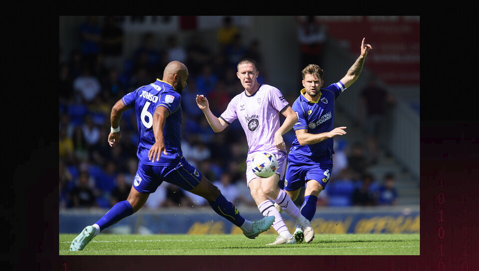 A match action photo from the game at AFC Wimbledon.