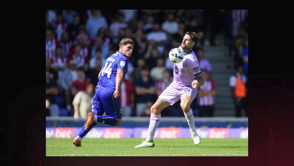 A match action photo from the game at AFC Wimbledon.