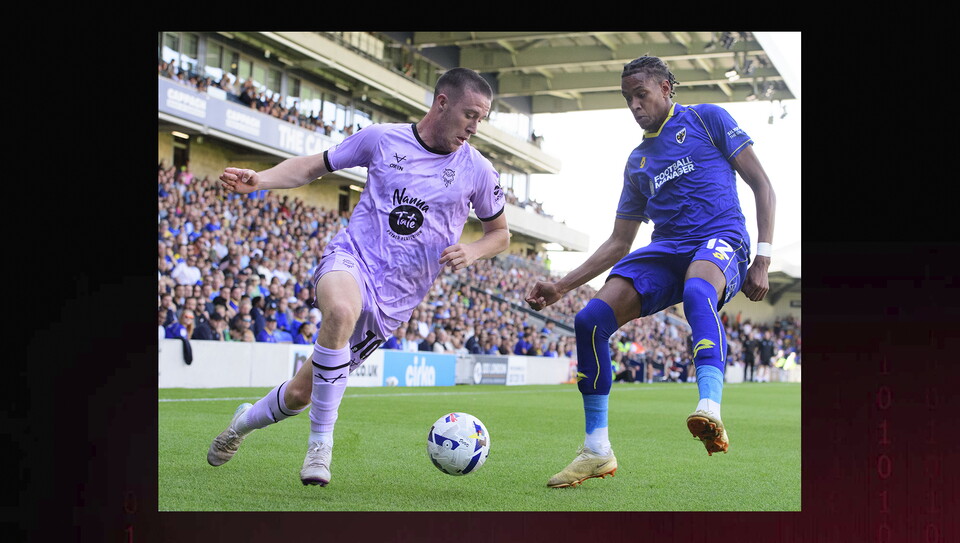 A match action photo from the game at AFC Wimbledon.