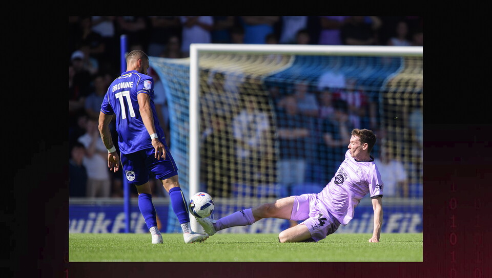 A match action photo from the game at AFC Wimbledon.