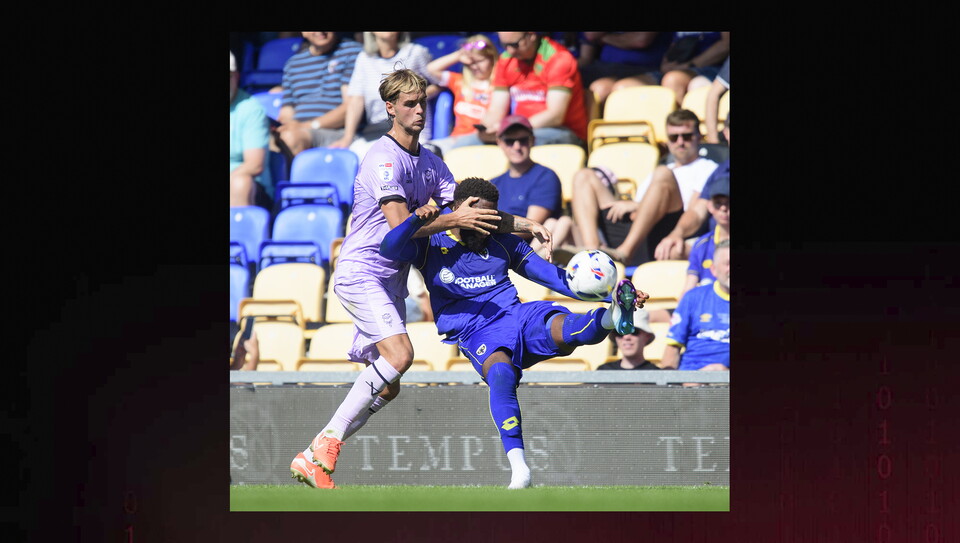 A match action photo from the game at AFC Wimbledon.