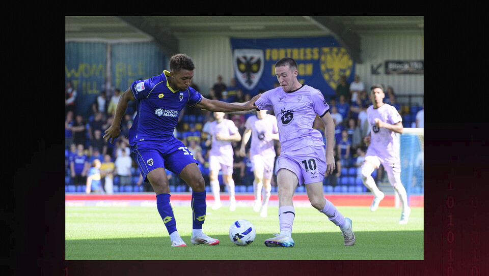A match action photo from the game at AFC Wimbledon.