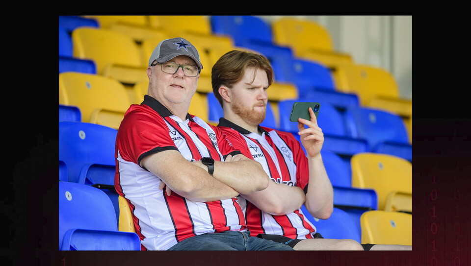 Lincoln City fans at the away game at AFC Wimbledon.