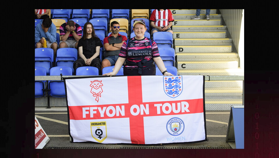 Lincoln City fans at the away game at AFC Wimbledon.