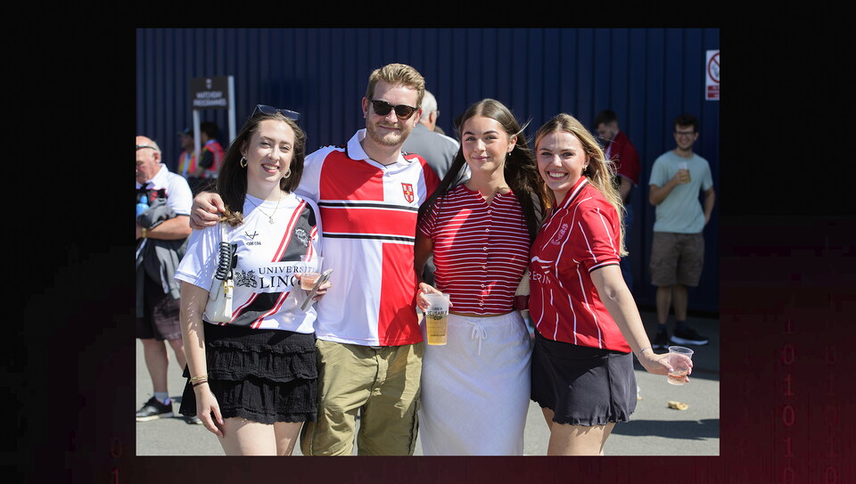 Lincoln City fans at the away game at AFC Wimbledon.