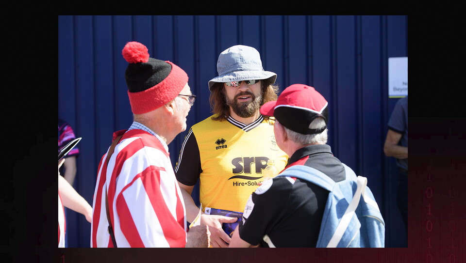 Lincoln City fans at the away game at AFC Wimbledon.