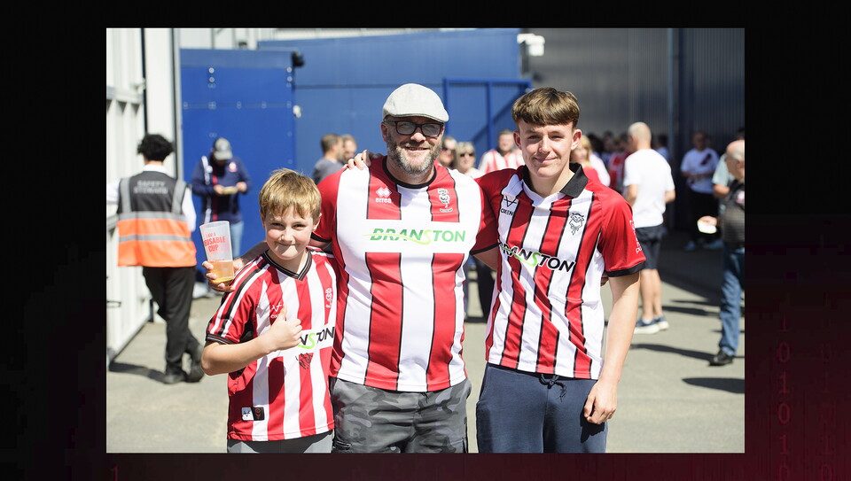 Lincoln City fans at the away game at AFC Wimbledon.