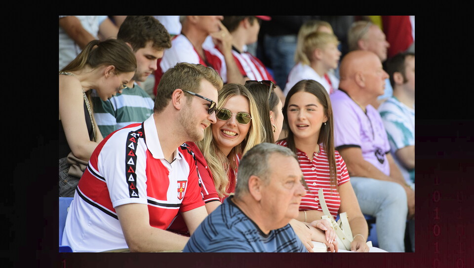 Lincoln City fans at the away game at AFC Wimbledon.