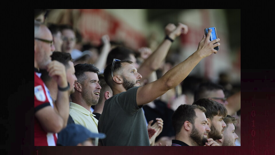 Lincoln City fans at the away game at AFC Wimbledon.