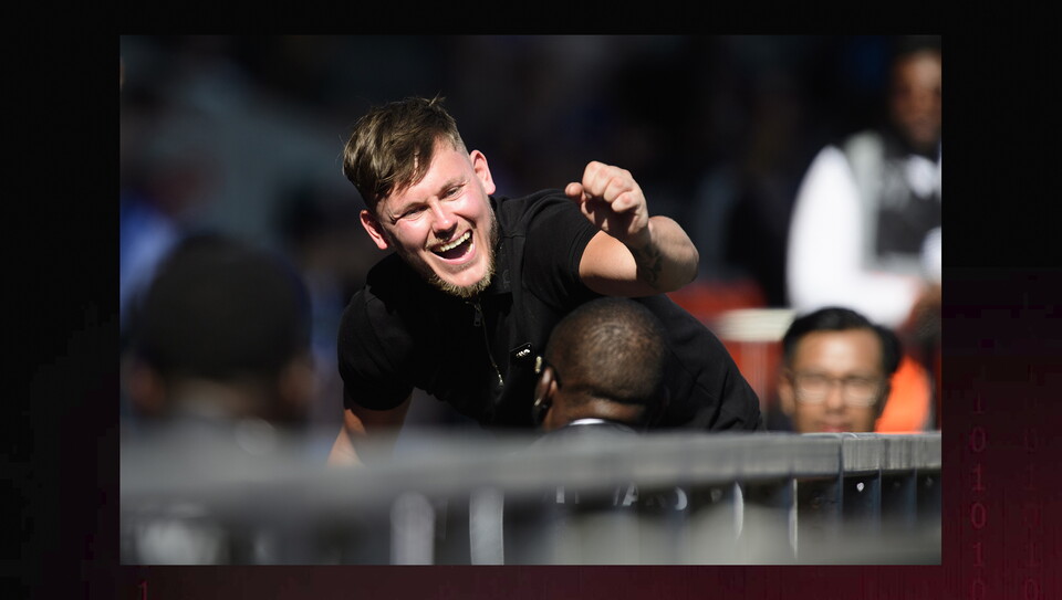 Lincoln City fans at the away game at AFC Wimbledon.