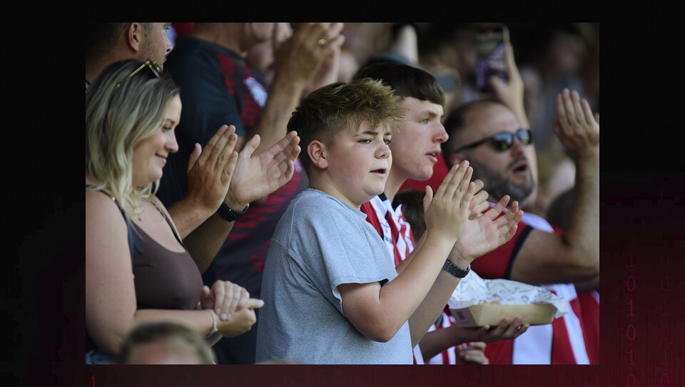 Lincoln City fans at the away game at AFC Wimbledon.