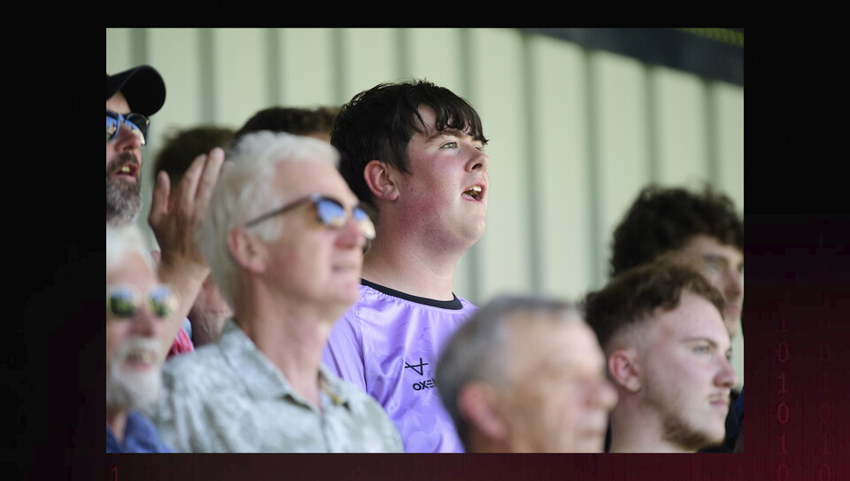 Lincoln City fans at the away game at AFC Wimbledon.