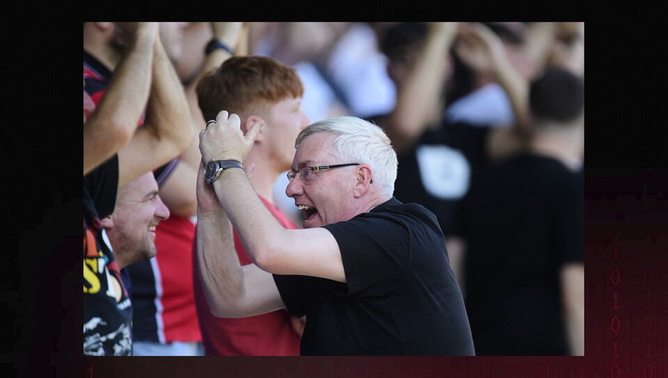 Lincoln City fans at the away game at AFC Wimbledon.