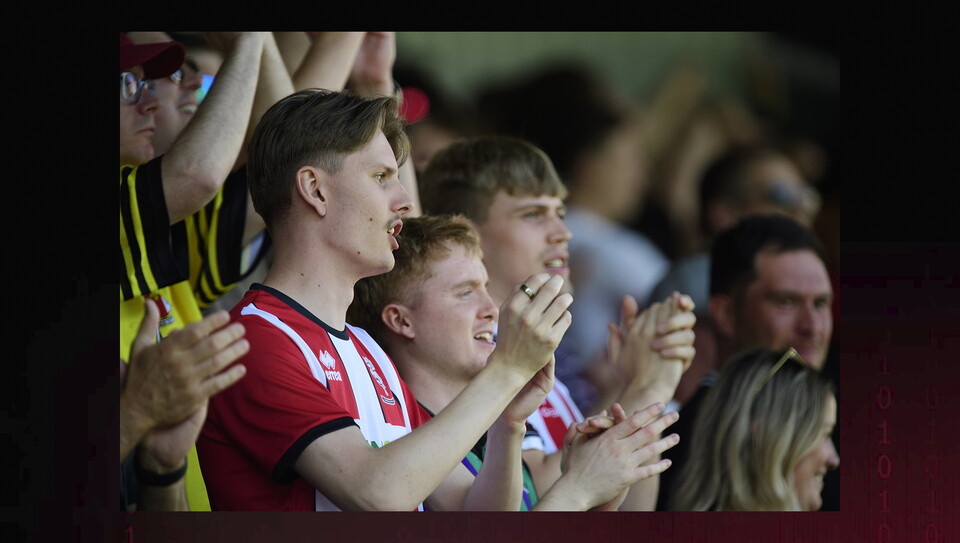 Lincoln City fans at the away game at AFC Wimbledon.
