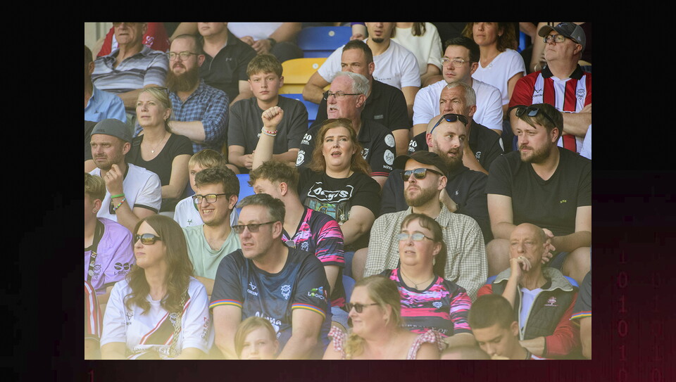 Lincoln City fans at the away game at AFC Wimbledon.