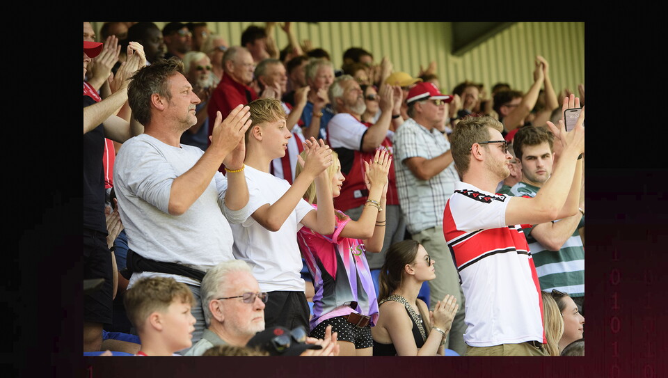 Lincoln City fans at the away game at AFC Wimbledon.