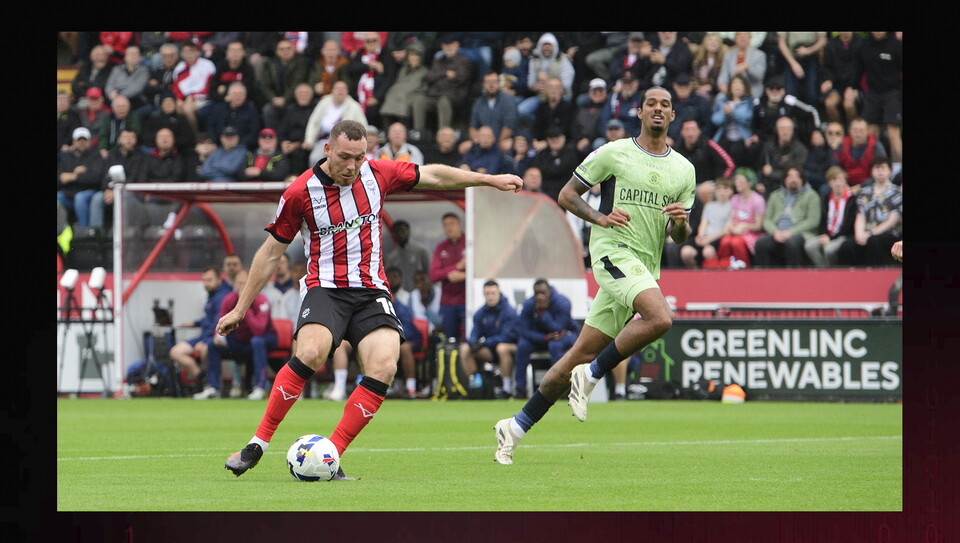 A match action photo from City's home game against Luton Town.