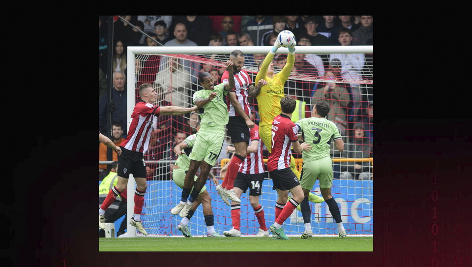 A match action photo from City's home game against Luton Town.