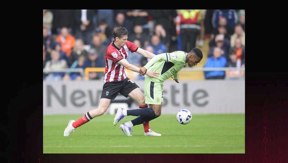 A match action photo from City's home game against Luton Town.