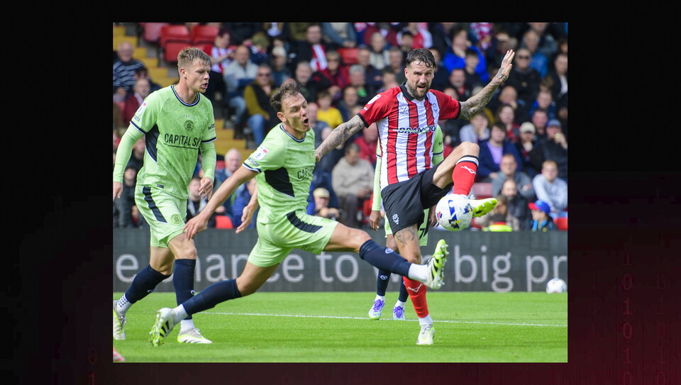 A match action photo from City's home game against Luton Town.